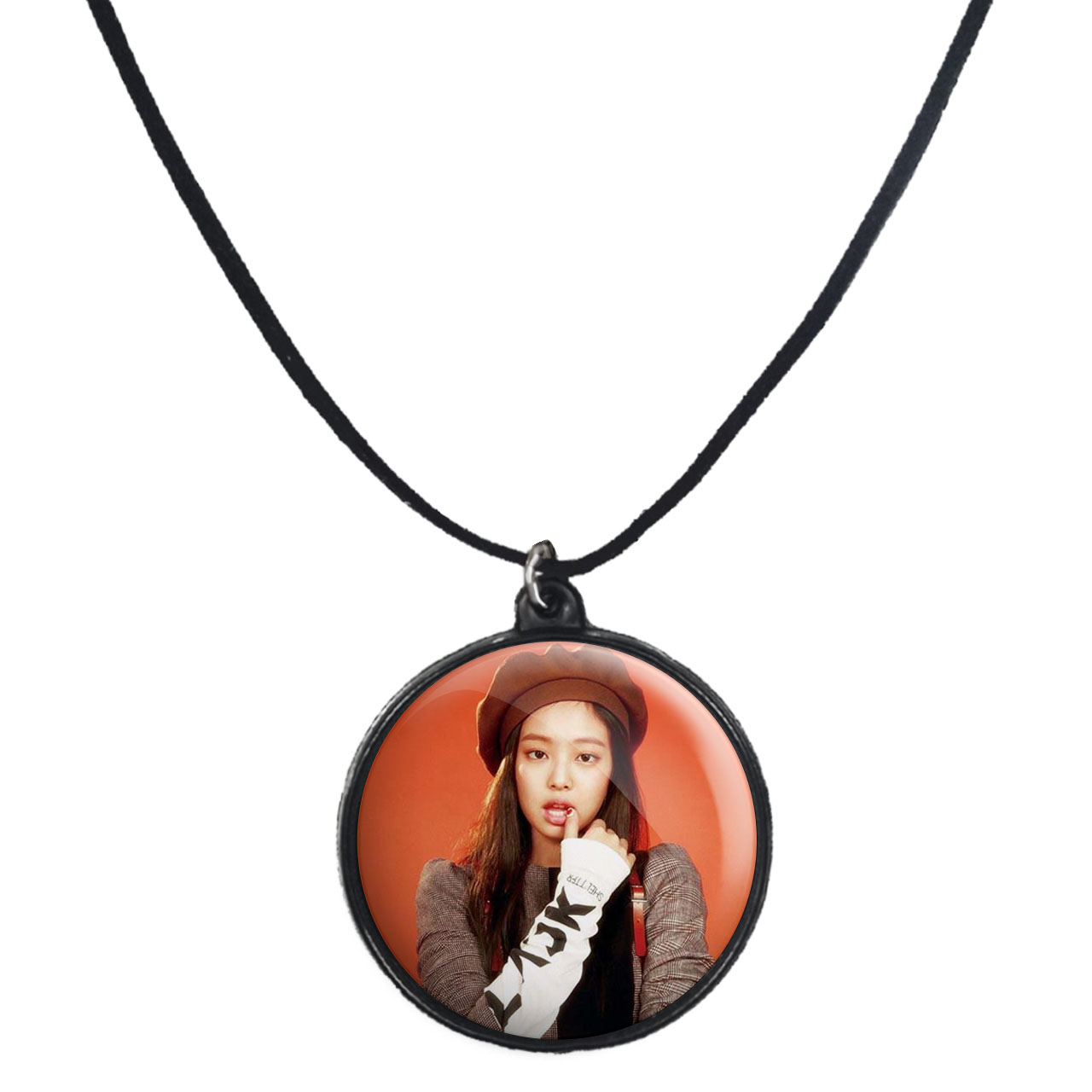 گردنبند پرمانه طرح بلک پینک کد pmb.6765 مدل دو طرفه