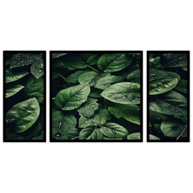 تابلو بکلیت طرح دکوراتیو  برگ مدل B-bu3551 مجموعه 3 عددی