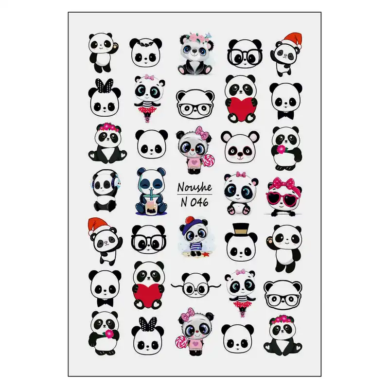 برچسب لنز ناخن مدل پاندا کد N046