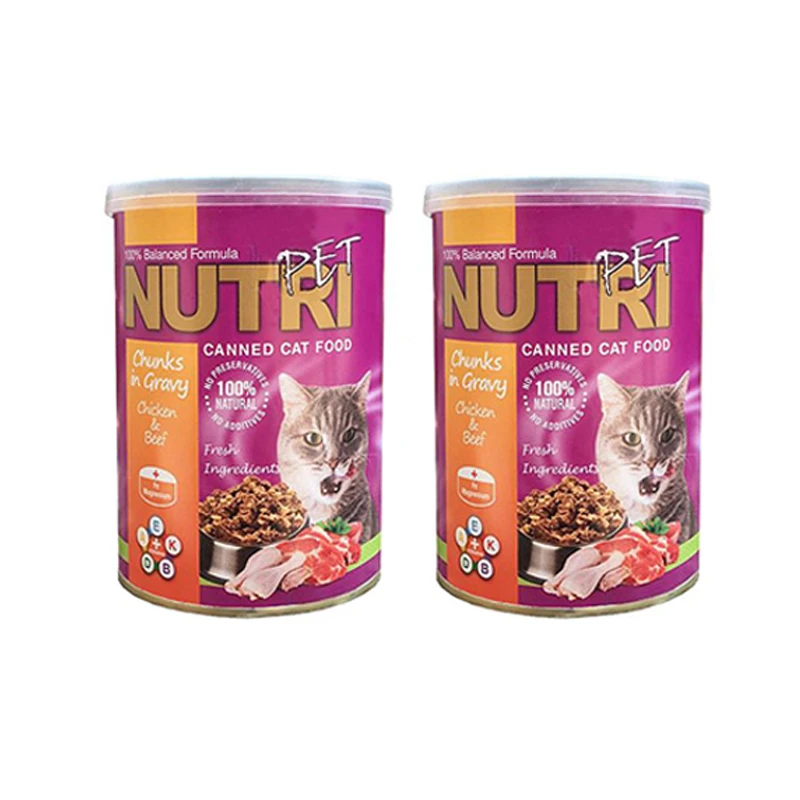 کنسرو غذای گربه نوتری پت مدل پته مرغ و گوشت وزن 425 گرم بسته 2 عددی