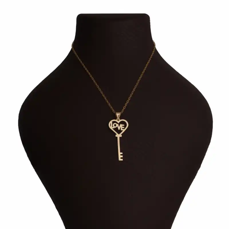 گردنبند طلا 18 عیار زنانه مدل قفل عشق