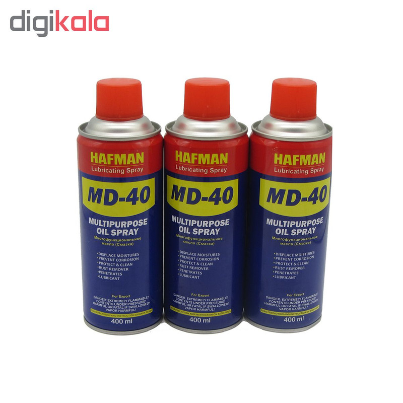 اسپری روان کننده و زنگ بر هافمن مدل MD-40 حجم 400 میلی لیتر بسته 3 عددی