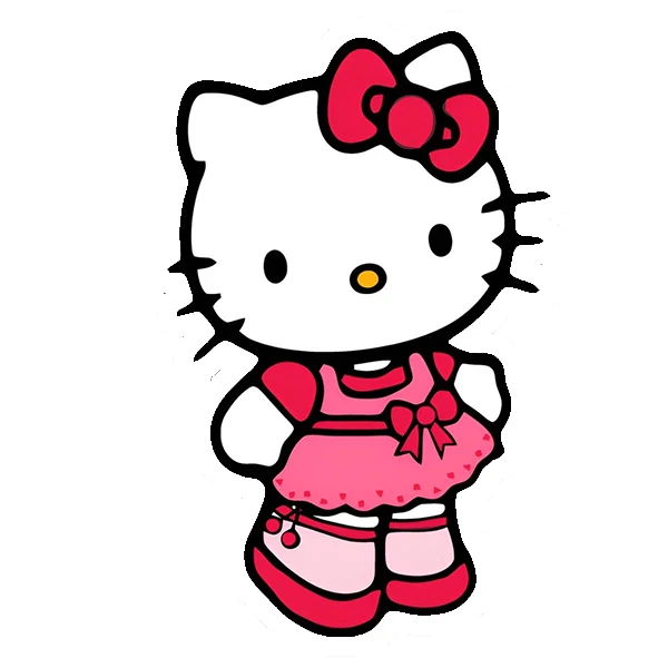 استیکر پارچه و لباس پاد آفرین طرح کارتونی کیتی کد 5725