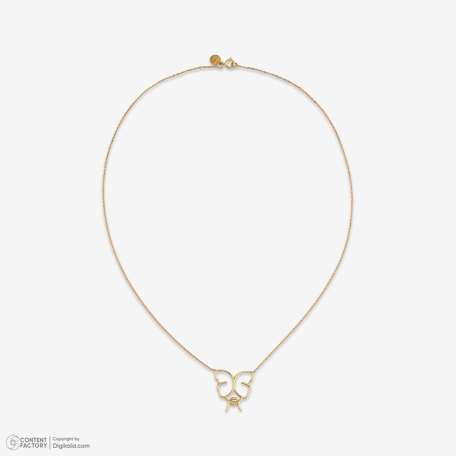 گردنبند طلا 18 عیار زنانه با زنجیر حلقهای (فلامینگو) وی گالری مدل پروانه مینیمال کد NC1883 -  - 2