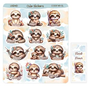 برچسب لاژید مدل اسم افسانه طرح تنبل به همراه نشانگر کتاب