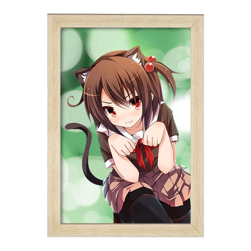 تابلو خندالو مدل دختر گربه انیمه ای انیمه دختر  کد 12127