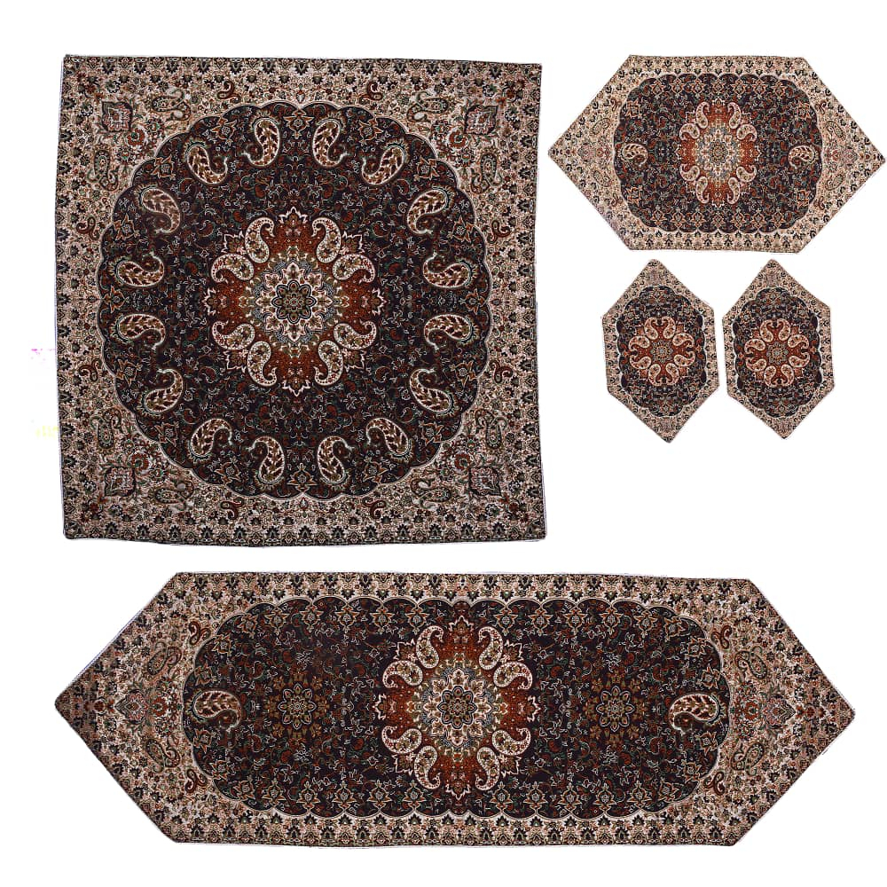 ست 5 تکه رومیزی ترمه کد 1005