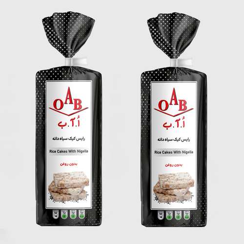 رایس کیک سیاه دانه بدون روغن  اُ آ ب - 100 گرم بسته 2 عددی