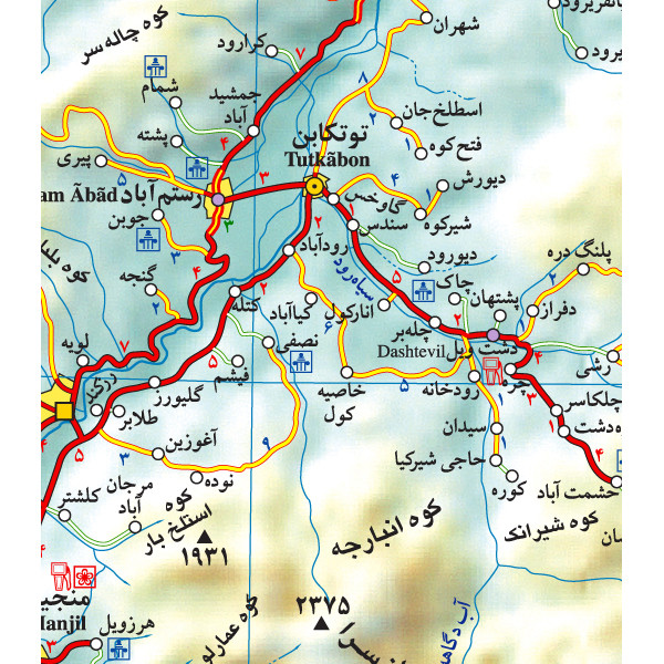 نقشه سیاحتی و گردشگری گیلان گیتاشناسی کد 558