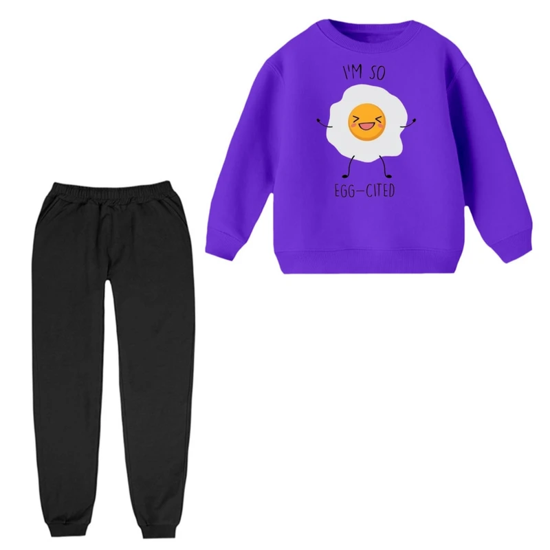 ست سویشرت و شلوار راحتی بچگانه مدل نیمرو  