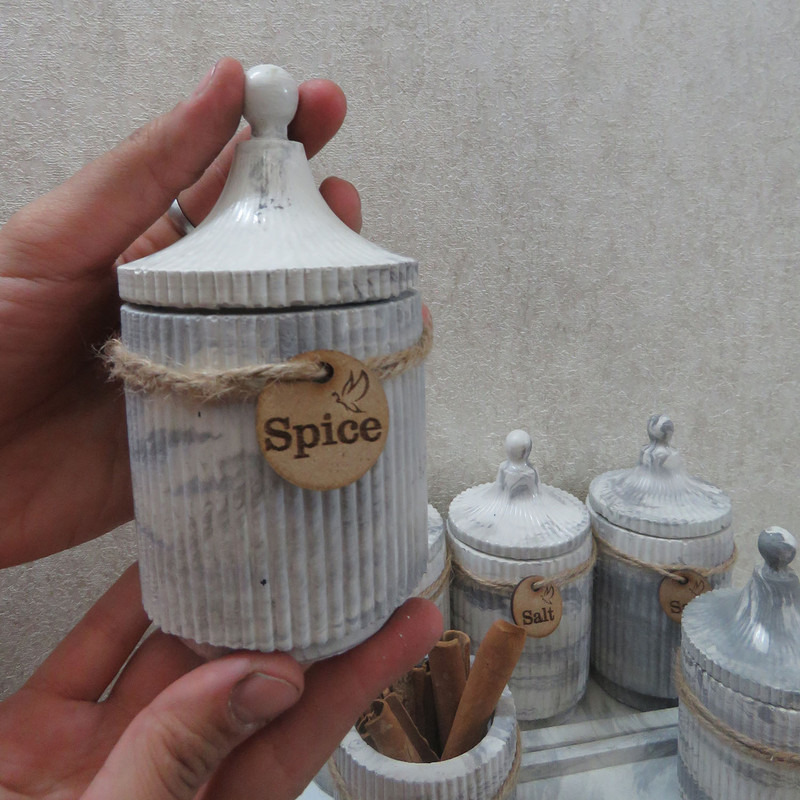 ست جا ادویه 11 پارچه طرح سنگی کد 805