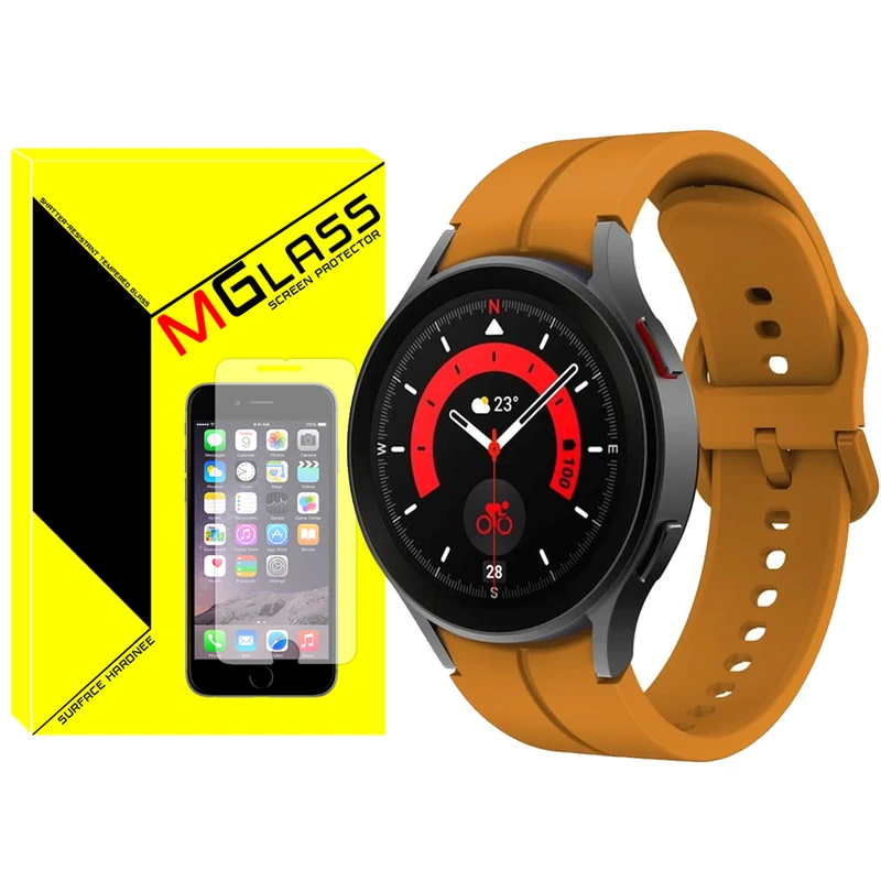 بند ام‌گلس مدل Silic-ORG-MG مناسب برای ساعت هوشمند سامسونگ Galaxy Watch 4 44mm / Watch 5 44mm