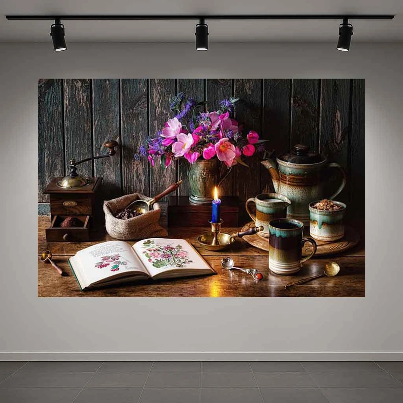 پوستر طرح قهوه مدل فنجان و گل کد AR3063549