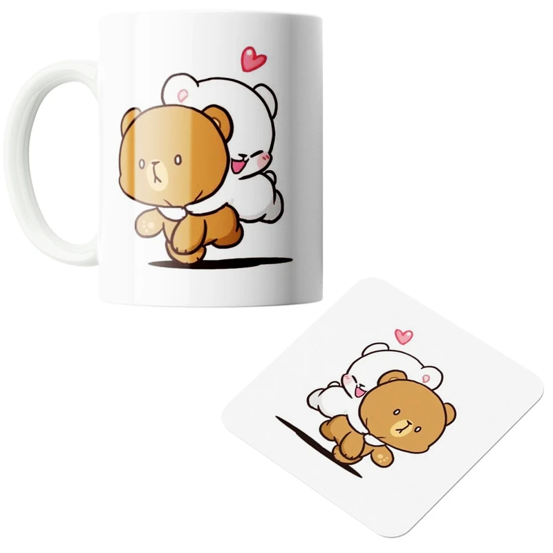 ماگ پاد آفرین مدل فانتزی کد ۳۹ همراه با زیر لیوانی