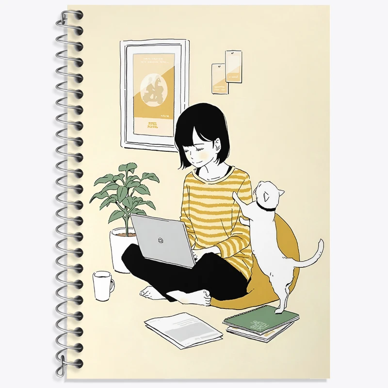 دفتر زبان 50 برگ خندالو مدل سه خط طرح دخترانه کد N5650