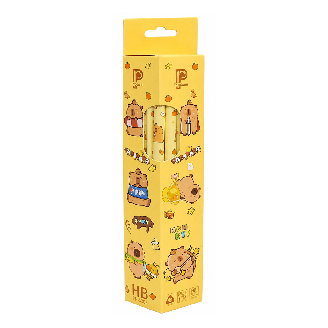 مداد مشکی پرودون با درجه سختی HB طرح کابی بارا مدل PR2506 بسته 12 عددی