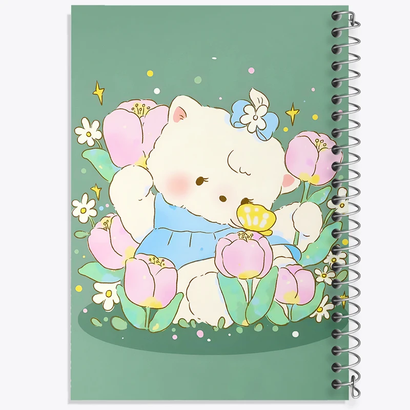 دفتر ژورنال نویسی 50 برگ خندالو مدل نقطه ای طرح گربه کیوت کد N4833