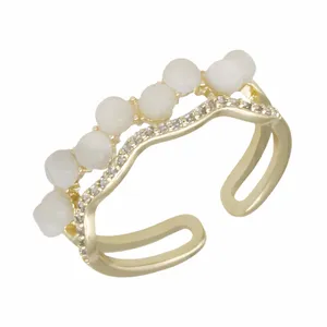 انگشتر دخترانه مدل نگینی مرواریدی