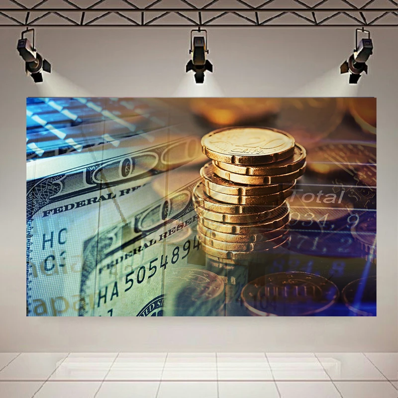 تابلو بوم طرح چرم مخمل ارز دیجیتال مدل stack of coinsکد AR31127