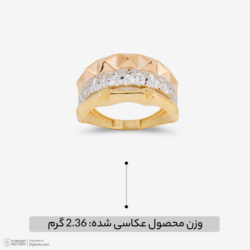 انگشتر طلا 18 عیار زنانه گالری طلا و جواهر هانی مدل 2-360 - 3