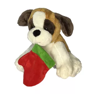 عروسک طرح سگ مدل Animal Adventure Santa Dog کد SZ13/1139 ارتفاع 22 سانتی‌متر