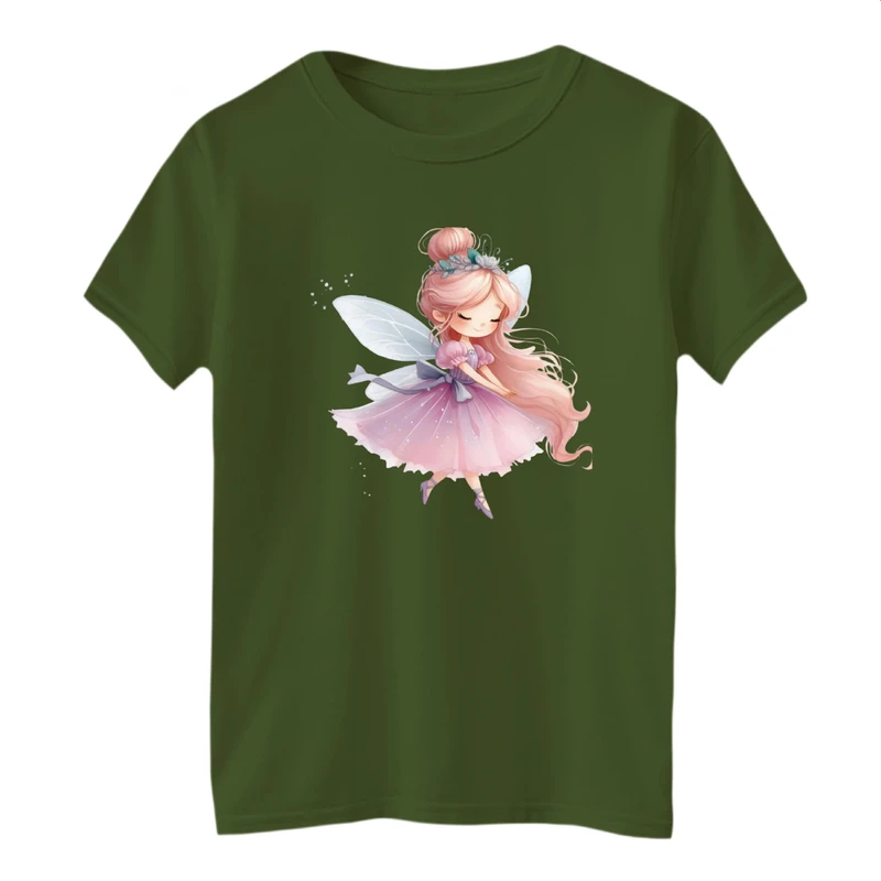 تی شرت آستین کوتاه بچگانه مدل دخترک فرشته کد 4