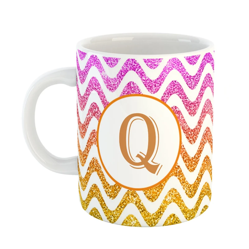 ماگ پاد افرین مدل فانتزی طرح حرف Q کد 14