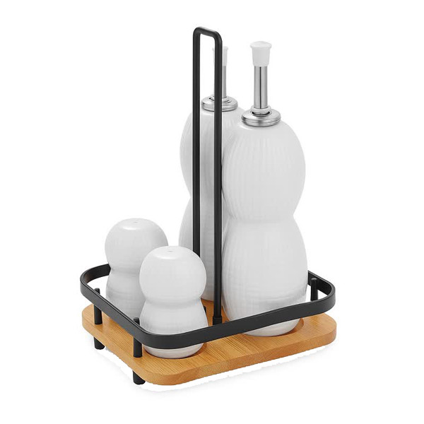 ست آبلیموخوری و نمک پاش 4 پارچه ریور کد DH4908 به همراه استند