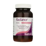 قرص کلاژن هیدرولیز شده هلث اید مدل Radiance با 1000 میلی‌گرم کلاژن، ویتامین C و زینک، بهبود سلامت پوست، مو و ناخن، تقویت مفاصل و افزایش استحکام ناخن‌ها، بسته 60 عددی