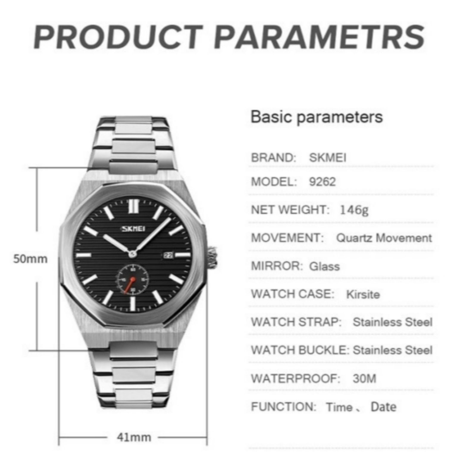 ساعت مچی عقربه‌ای مردانه  کوارتز اسکمی مدل 9262s -  - 2