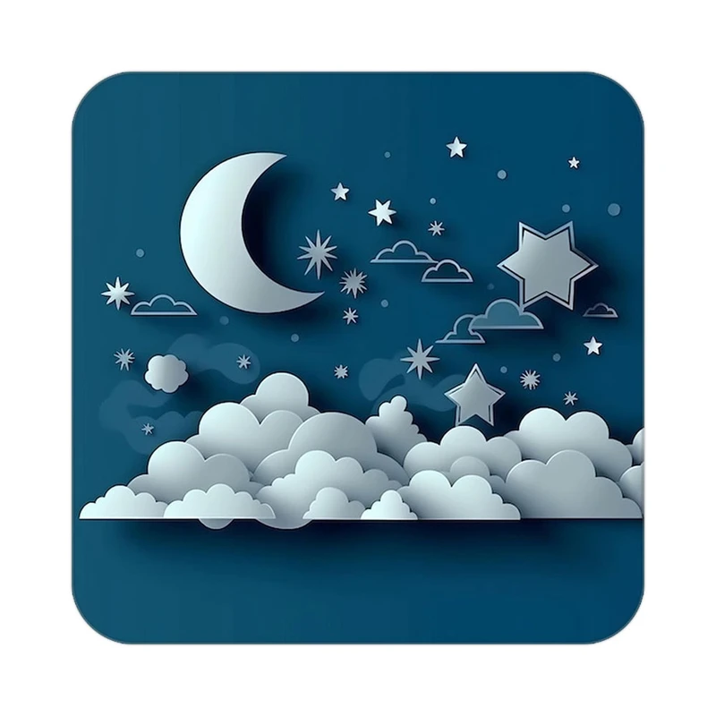 زیر لیوانی کاکتی طرح ماه و ستاره مدل mp52826