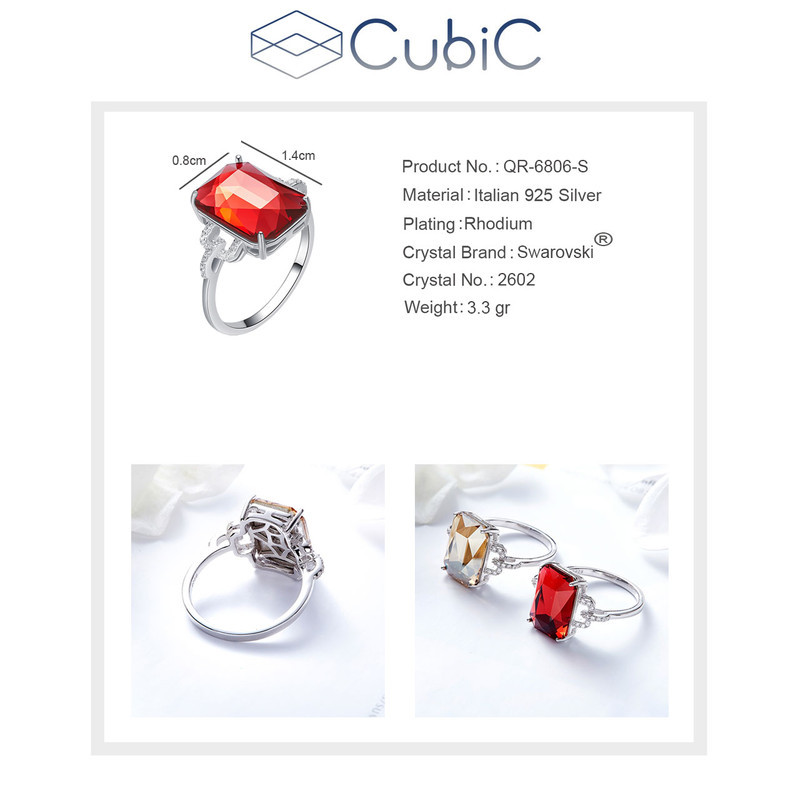 انگشتر نقره زنانه کوبیک مدل QE-0667 انگشتر نقره زنانه کوبیک مدل QE-0667