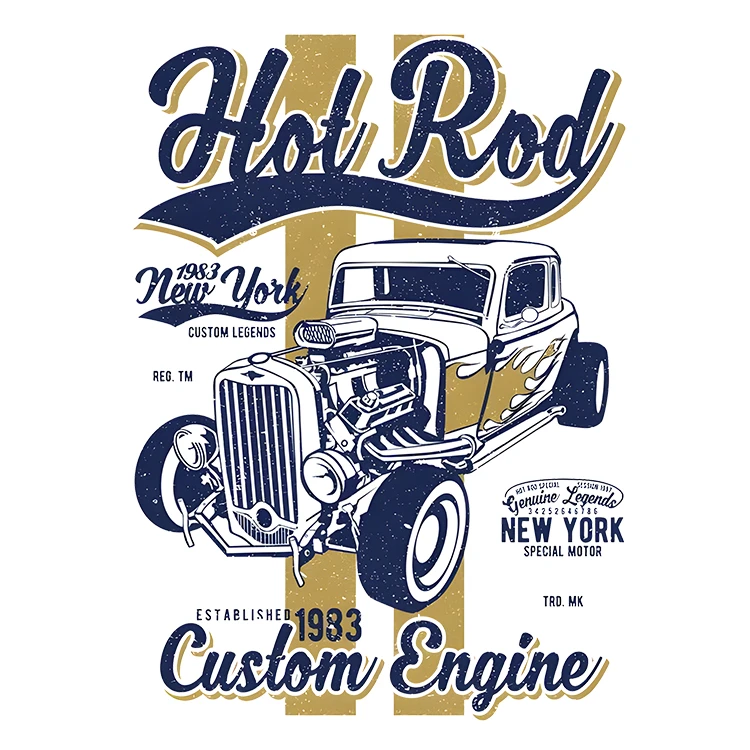 استیکر پارچه و لباس پاد آفرین مدل ماشین کلاسیک کد S5118