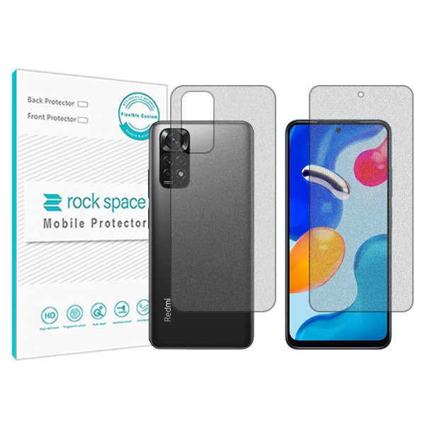 محافظ صفحه نمایش مات راک اسپیس مدل HyMTT مناسب برای گوشی موبایل شیائومی Redmi Note 11s به همراه محافظ  پشت گوشی