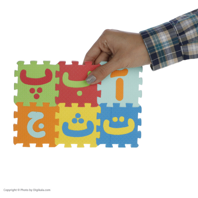 پازل 42 تکه بافوم طرح حروف و اعداد فارسی مدل فومی
