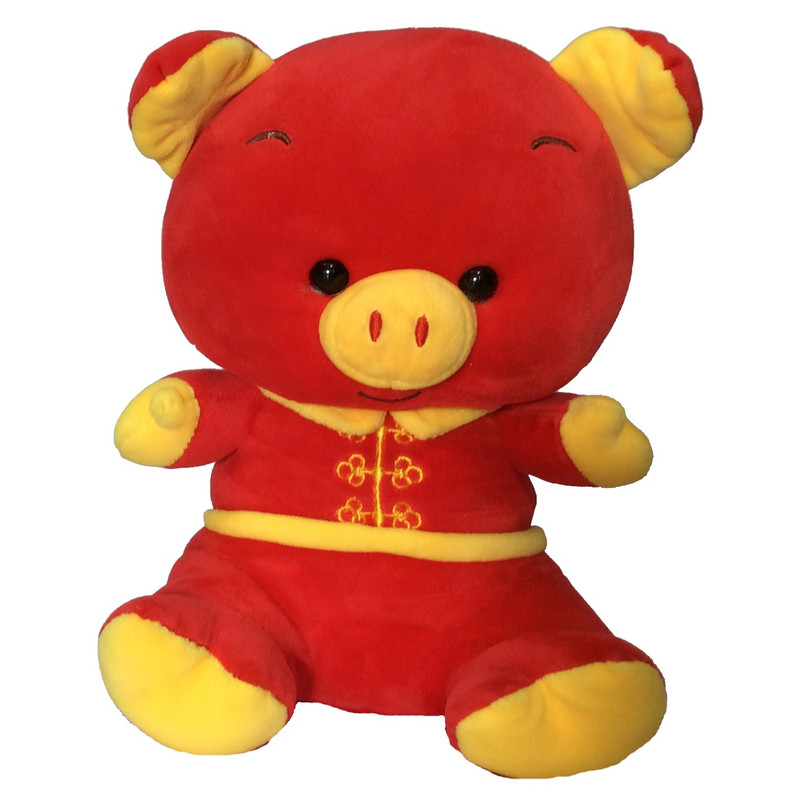 عروسک طرح خوک مدل Chinese Doziac Pig کد SZ5/367 ارتفاع 25 سانتی‌متر