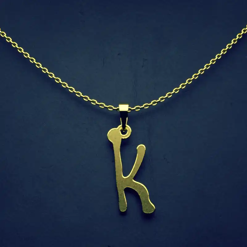 گردنبند طلا 18 عیار زنانه مدوپد مدل حرف K کد H3-1-1518