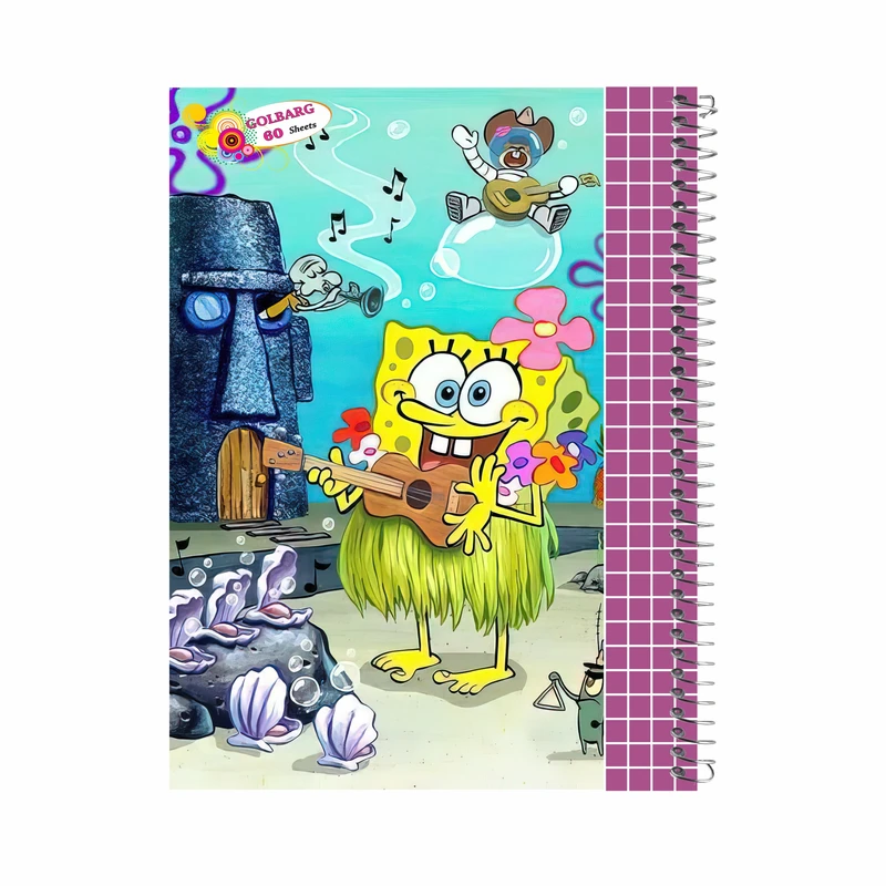 دفتر شطرنجی 60 برگ گلبرگ طرح باب اسفنجی کد 601231