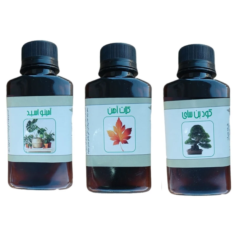 کود مایع امینو اسید و بن سای و کلات آهن مدل life drop حجم 110 میلی لیتر بسته 3 عددی