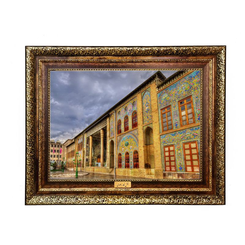 تابلو فرش ماشینی نقش نگار رضوی طرح آثار باستانی کد 177KH