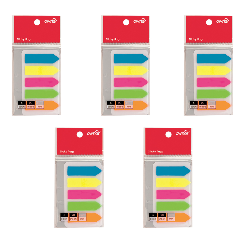 کاغذ یادداشت چسب دار اونر مدل پرچمی بسته 5 عددی