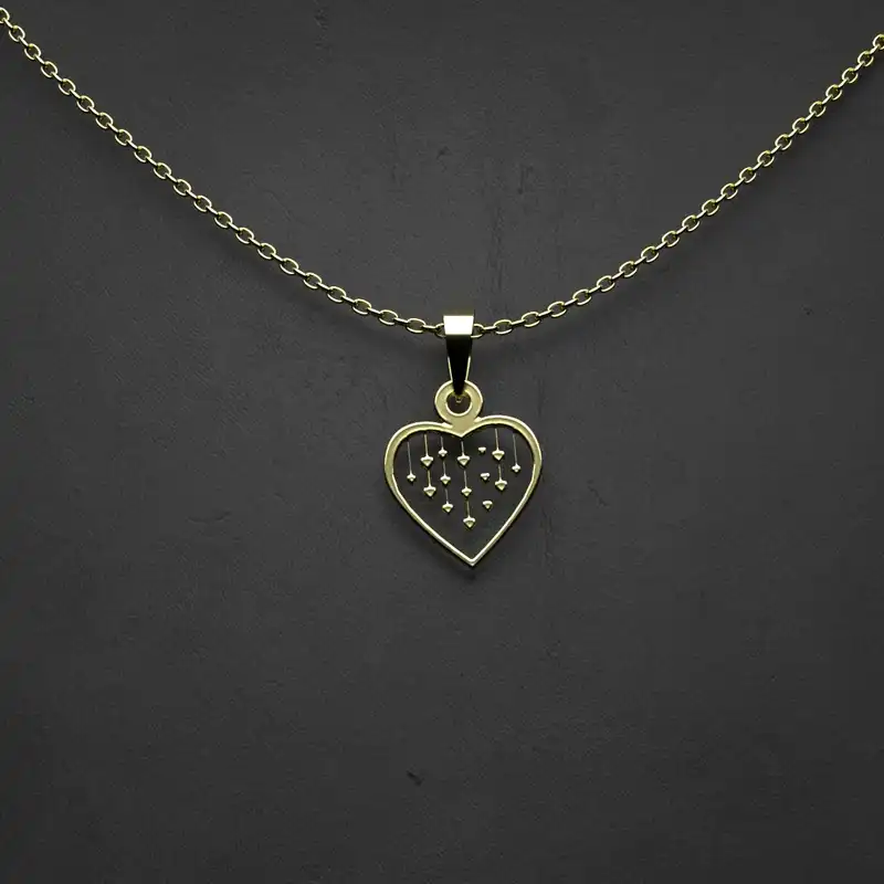 گردنبند طلا 18 عیار زنانه مدوپد مدل  طرح قلب کد FF1046