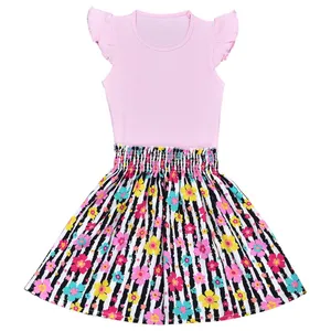 ست تاپ و دامن دخترانه دل آویز مدل T387