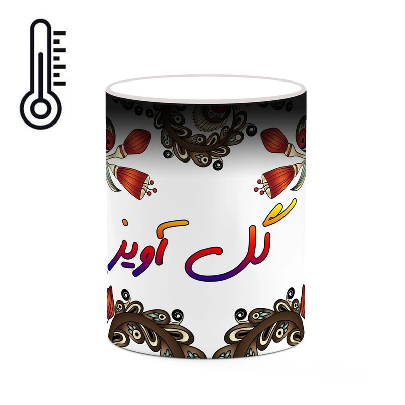 ماگ حرارتی کاکتی مدل اسم گل_آویز طرح سنتی گل و بته کد mgh46696