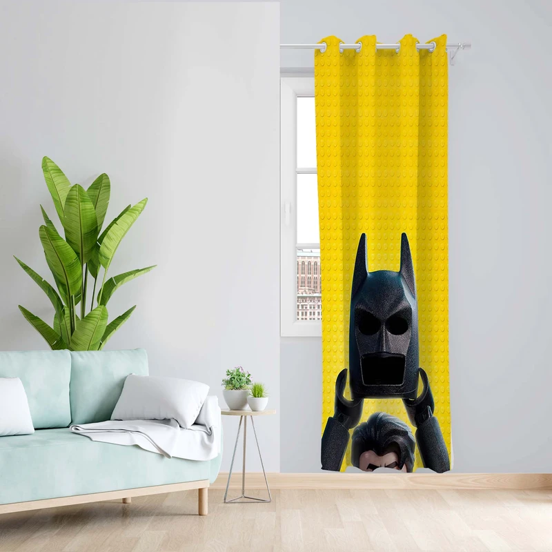 پرده طرح بتمن مدل مخمل پانچی کد 5271R z سایز 140x200 سانتی متر