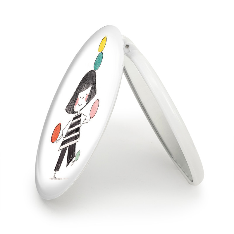 آینه جیبی خندالو طرح دختر مدل تاشو کد 5526