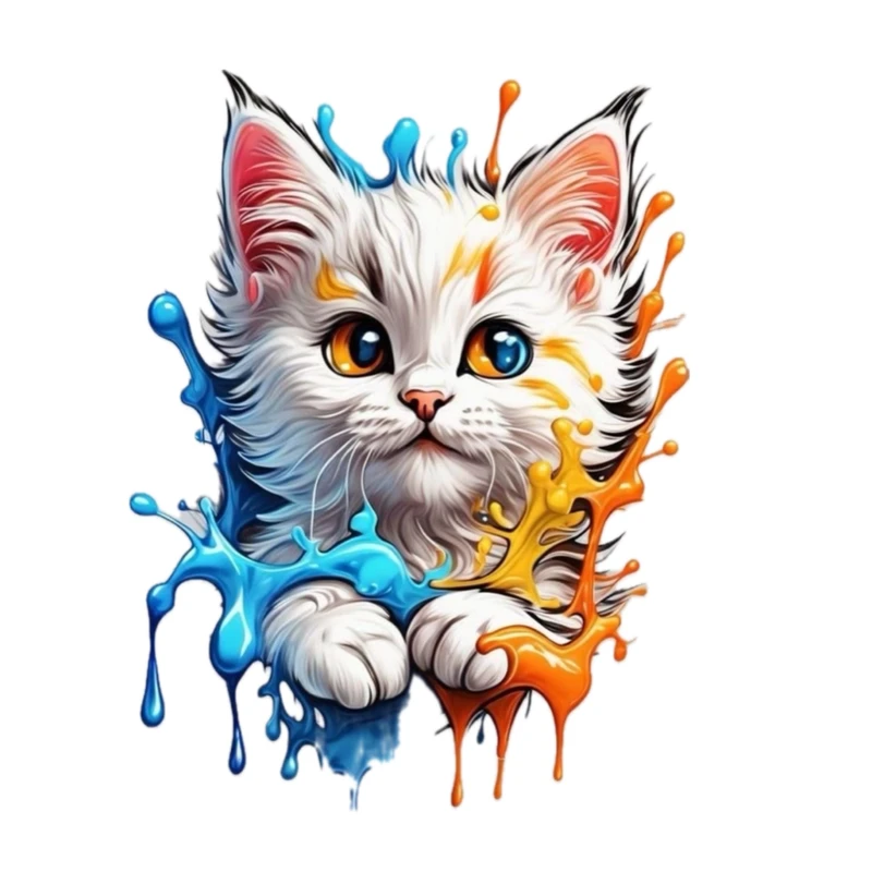 استیکر پارچه و لباس پاد آفرین مدل گربه کد a8