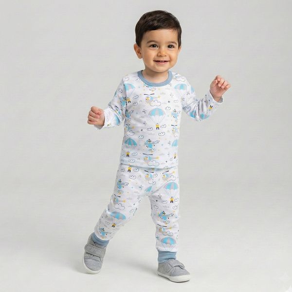 ست تی‌شرت آستین بلند و شلوار راحتی نوزادی مدل بالون