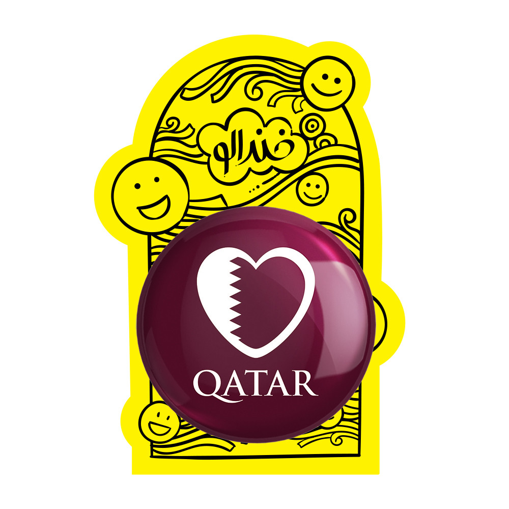 آینه جیبی خندالو طرح پرچم قطر مدل تاشو کد 20432