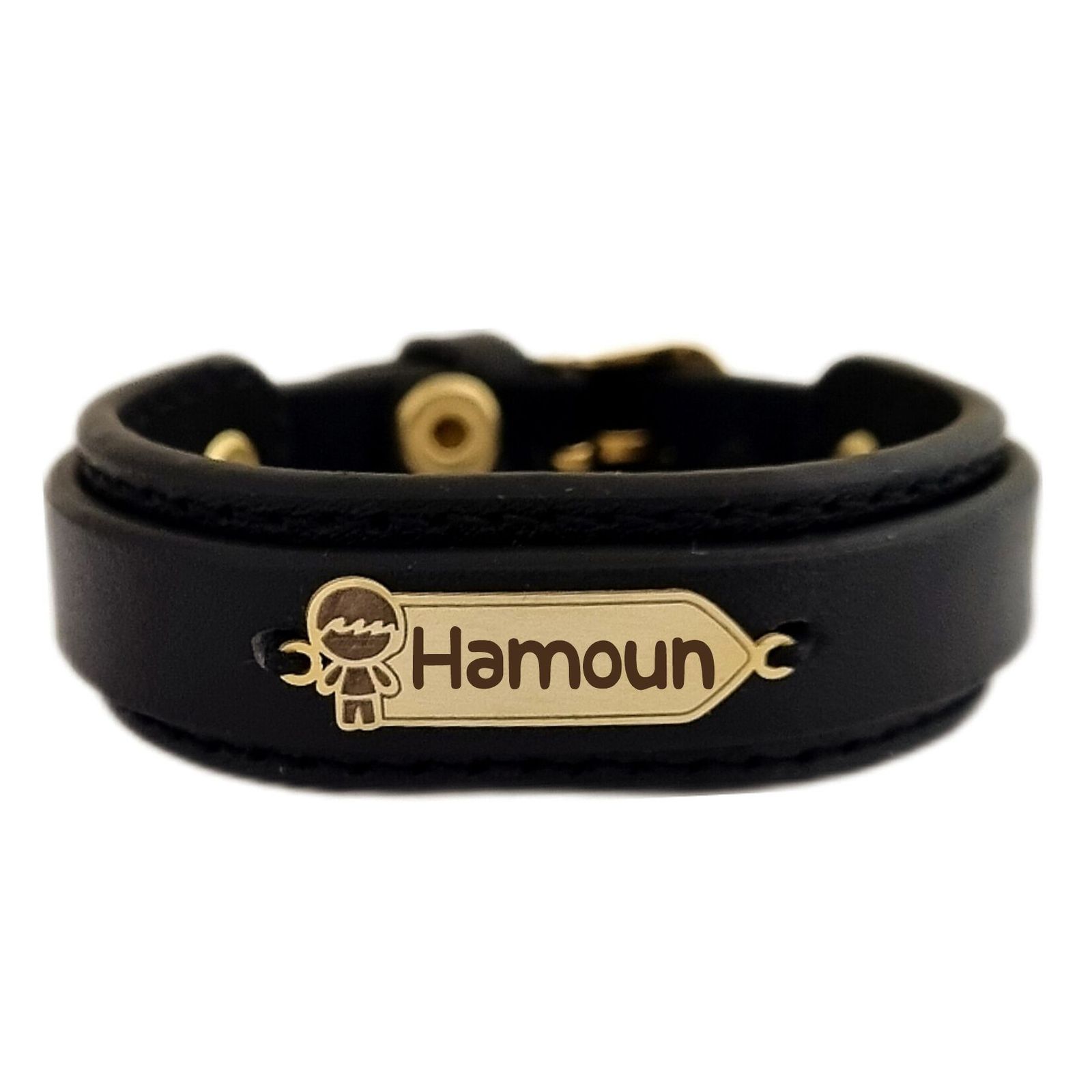 دستبند طلا 18 عیار بچگانه لیردا مدل اسم هامون KDK -  - 1